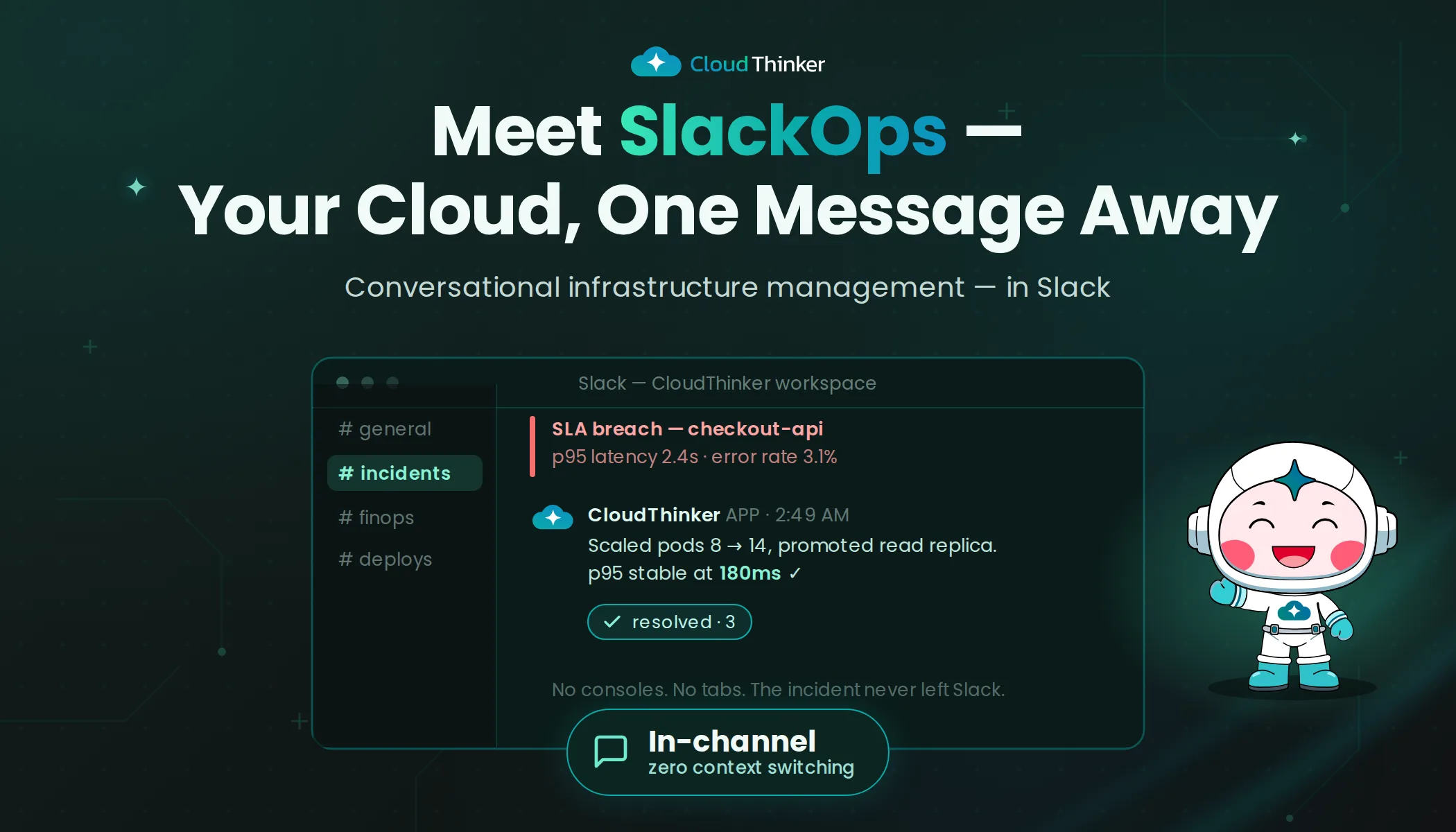 Cover Image for Introducing CloudThinker SlackOps: The Future of Conversational Infrastructure Management