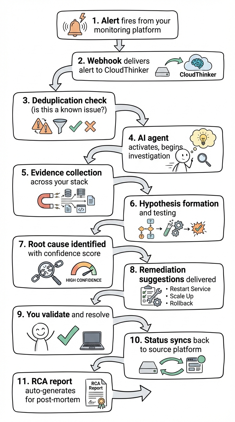 CloudThinker Incidents flow